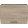 Organisation, meuble bas sur pied marron en bois 1 porte