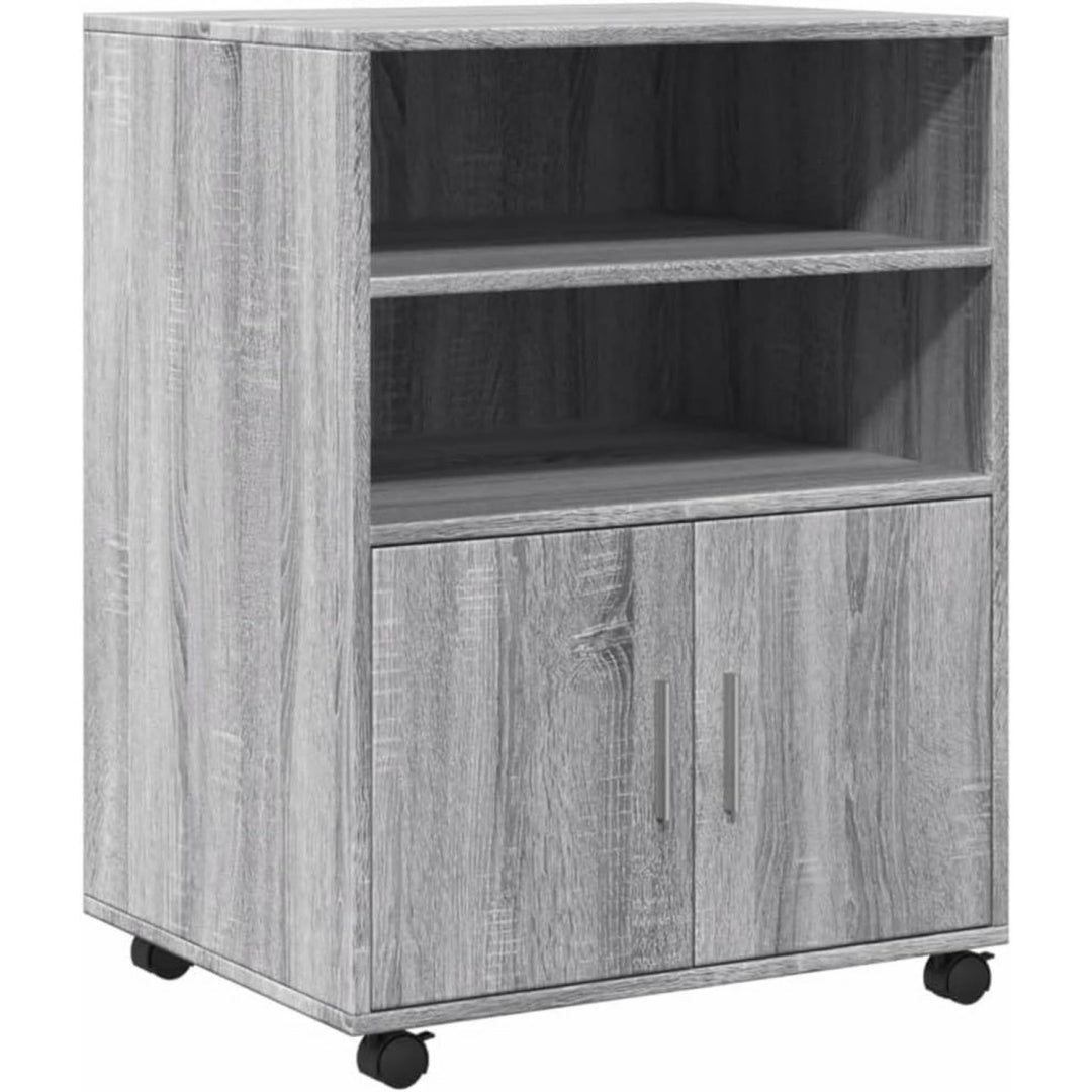 Meuble de rangement armoire gris en bois d'ingenierie