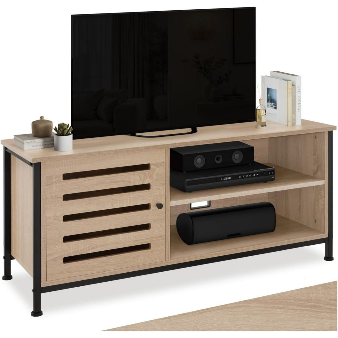 Meuble TV passage de cables marron 110 x 41.5 x 50.5 cm