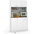 100 x 40 x 181 cm buffet gris clair avec prises USB