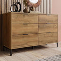 Commode design industriel, teinte marron finition chene