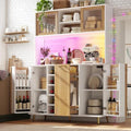 Rangement entree, armoire colonne marron en bois 1 tiroir 5 portes