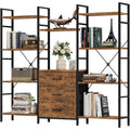 Format27 x 150 x 141.5 cm, etagere bibliotheque gris en bois style industriel