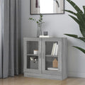 Pratique bibliotheque avec des portes vitrees et 2 portes