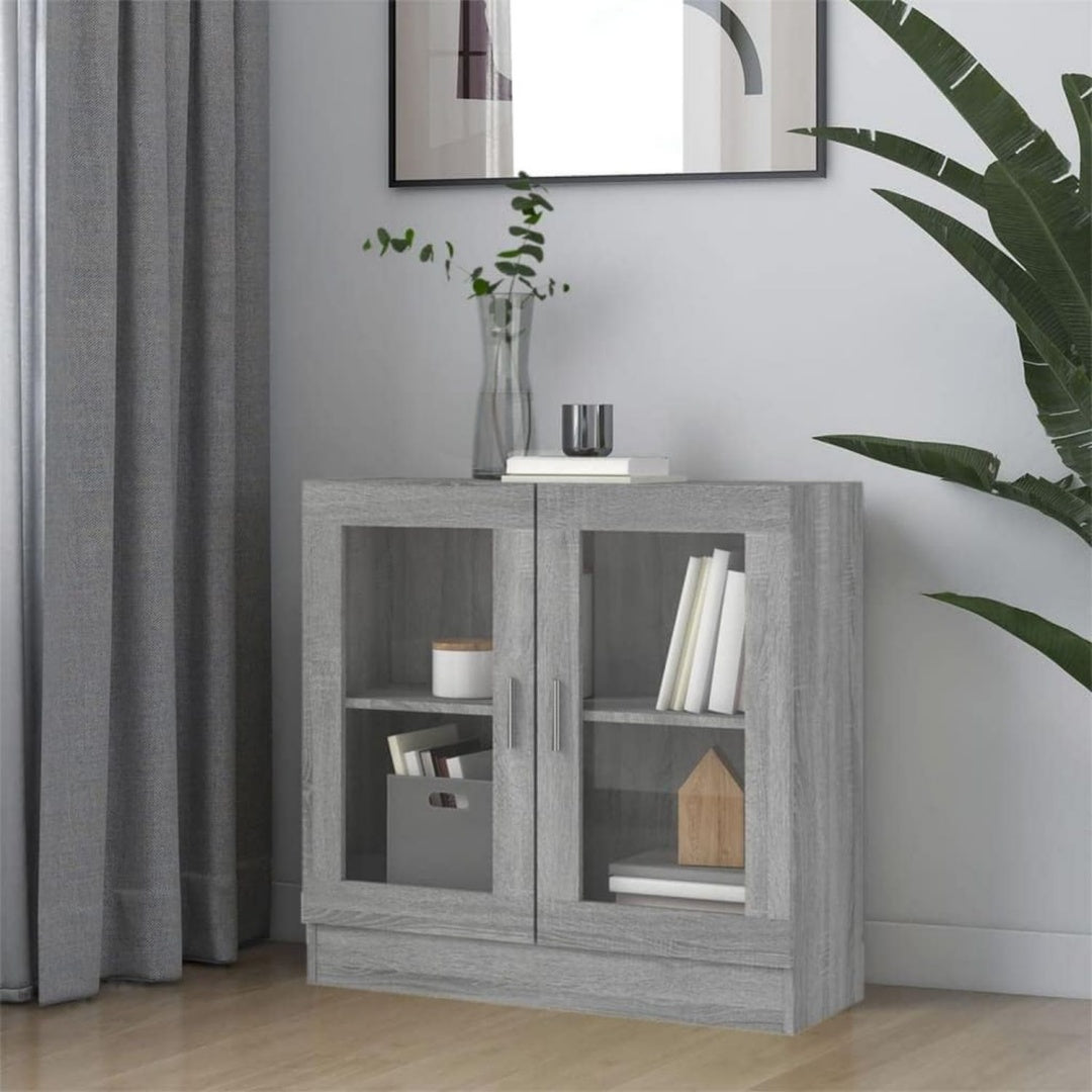 Pratique bibliotheque avec des portes vitrees et 2 portes