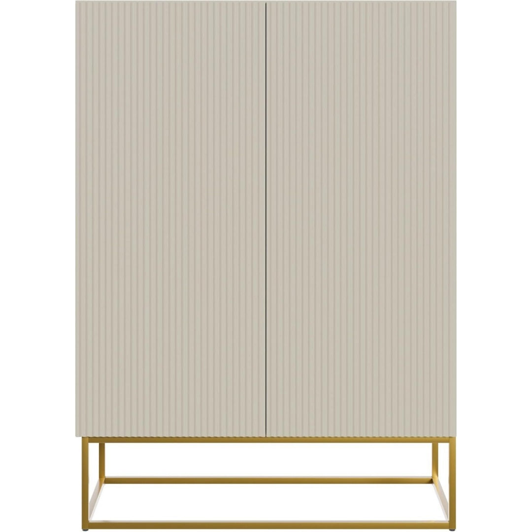 Armoire de rangement beige en bois, 38 x 90 x 125 cm