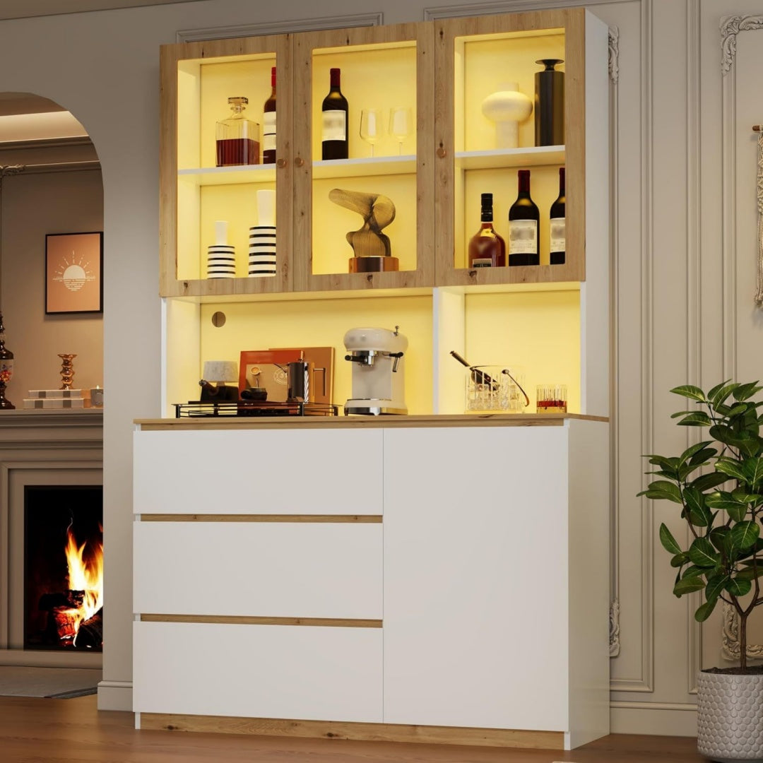 Vitrine marron en verre, design scandinave, rangement optimise