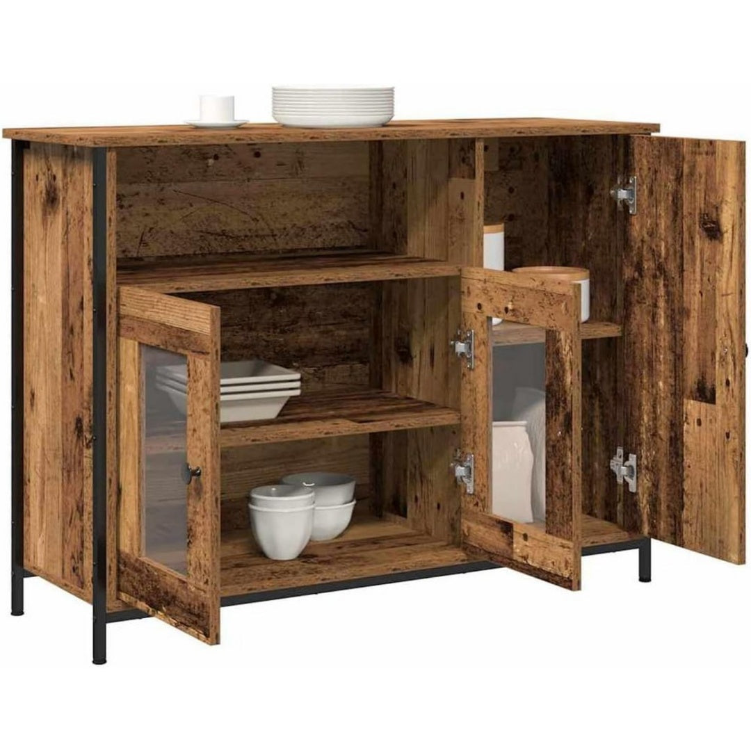 Buffet tout en bois marron style industriel