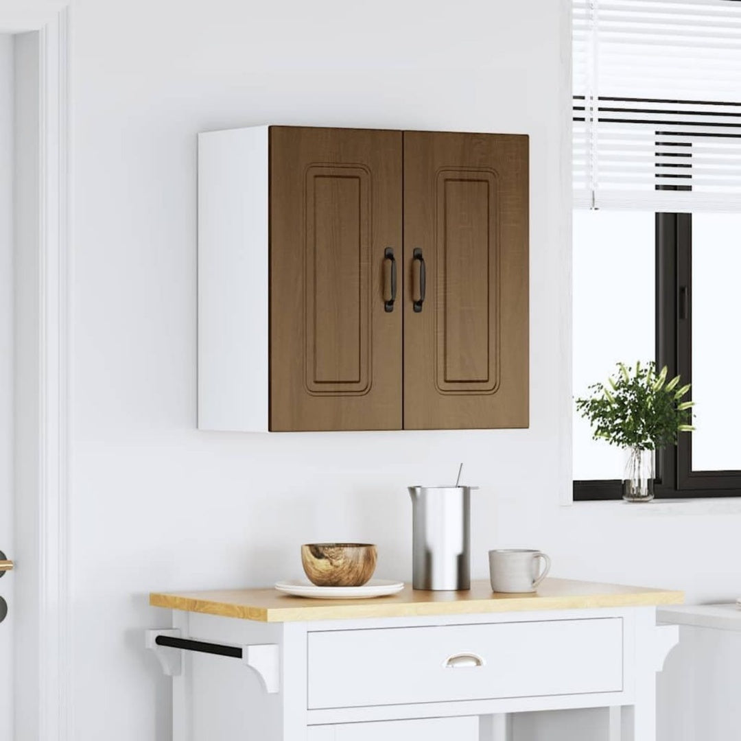 Armoire colonne gris clair en hevea