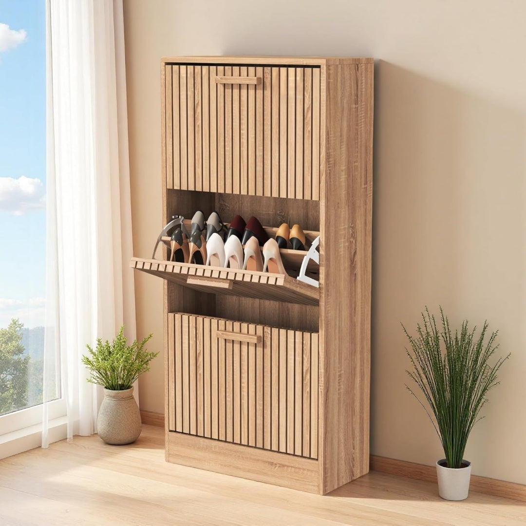 Armoire a chaussures marron pour le salon