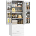 Buffet gris clair ports USB integres a 2 portes bois ingenierie