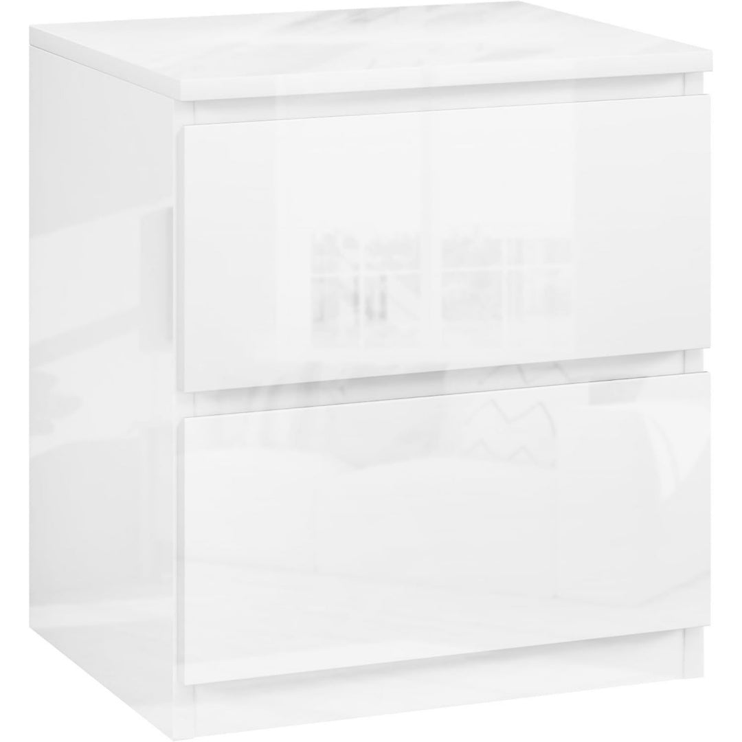 Chiffonnier gris clair ideal entree 2 tiroirs