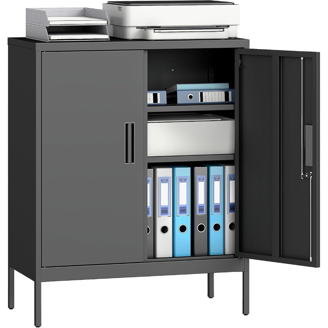 Style Contemporaine, armoire gris fonce avec 2 etageres
