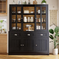 Beau buffet noir en acier avec 3 tiroirs