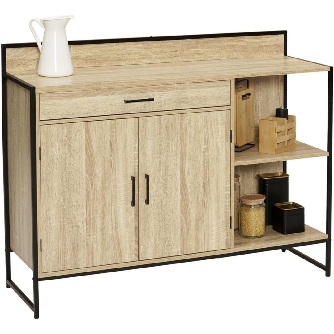 Beige credence 1 tiroir style industriel