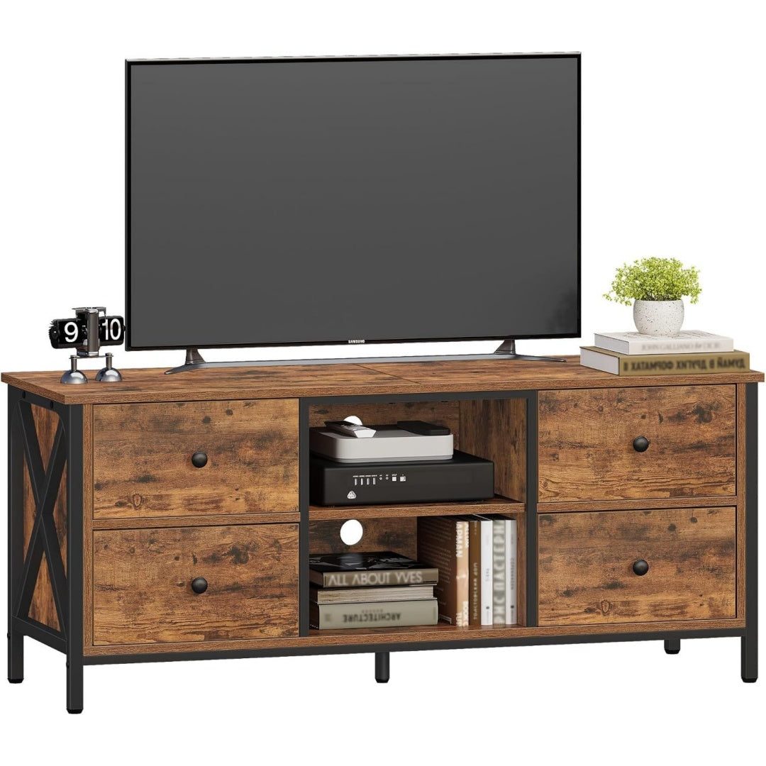 Marron meuble TV en acier style industriel