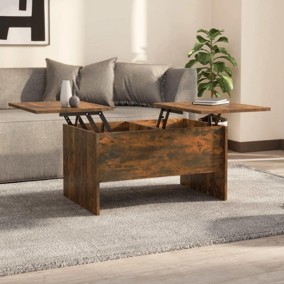 Beige table basse finition chene 80 x 50 x 42.5 cm
