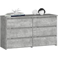 Commode Grise parfait dressing 6 tiroirs
