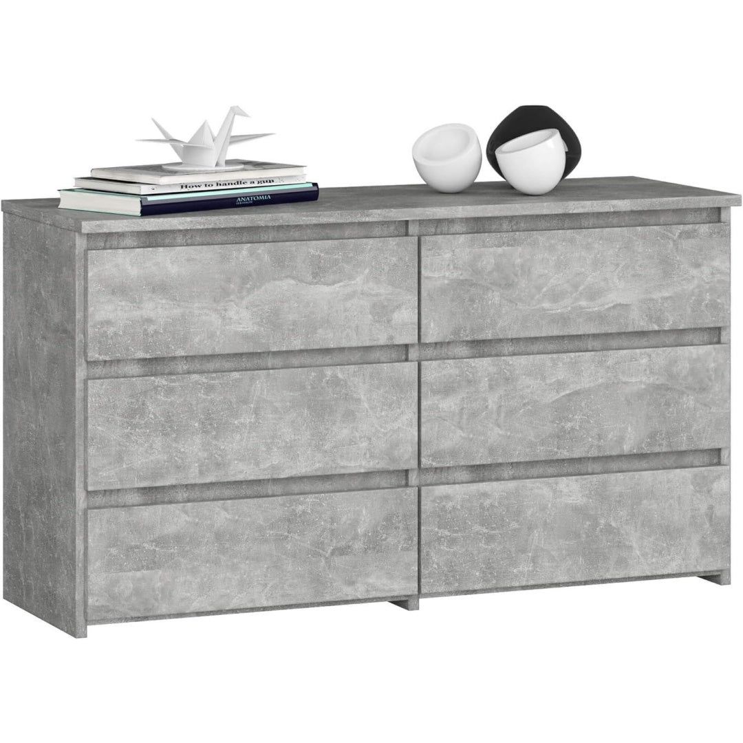 Commode Grise parfait dressing 6 tiroirs