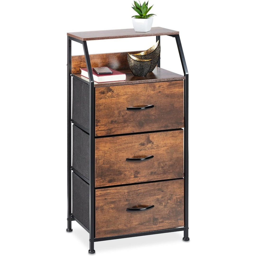 Commode 30 x 45 x 92 cm en MDF et acier solide