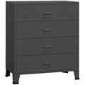 Chiffonnier finition metal gris fonce compact