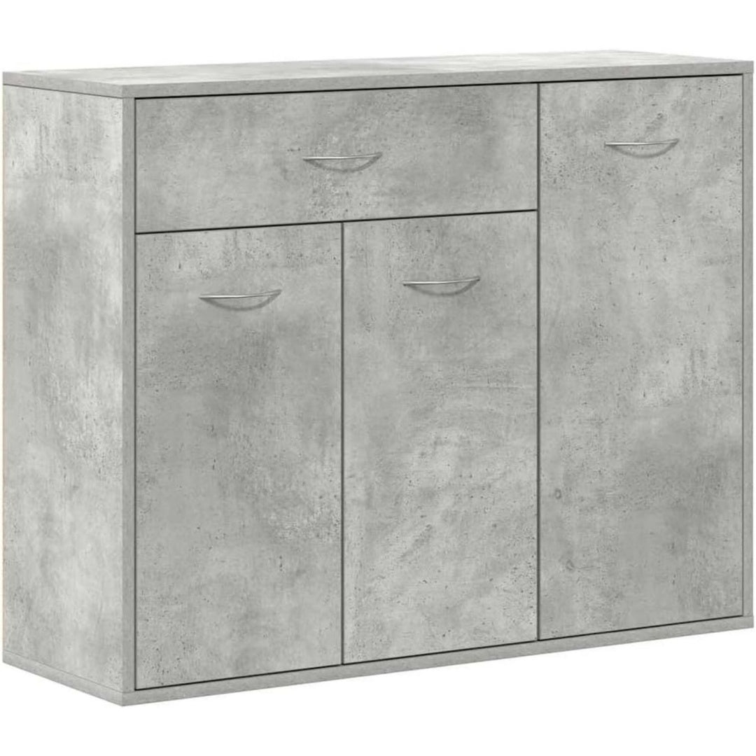 Style Scandinave, enfilade gris avec 1 tiroir et 3 portes