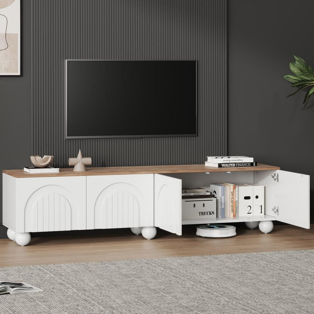 Discret meuble TV gris fonce en acier design moderne