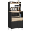Buffet en MDF gris fonce, etageres modulables