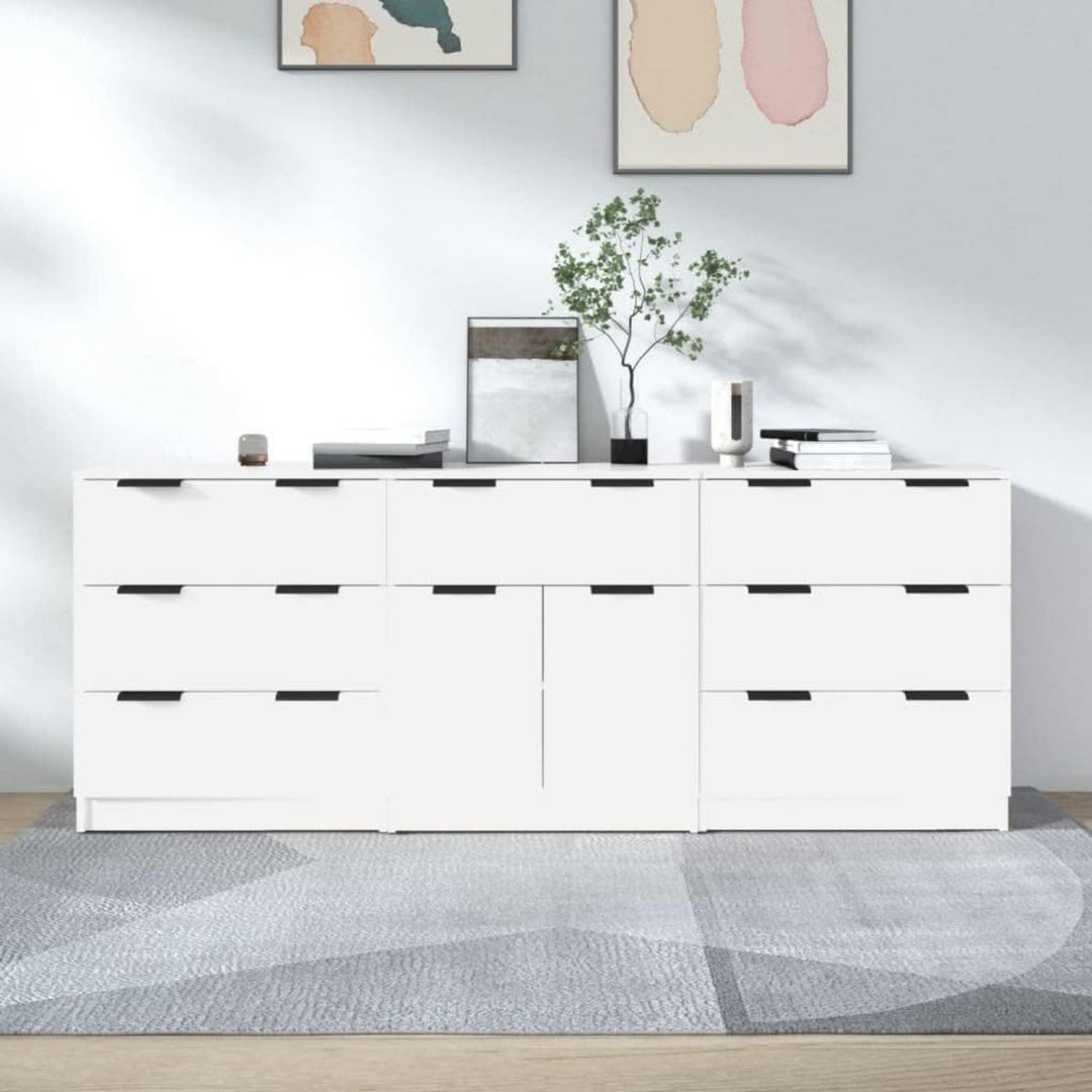 Buffet avec 3 tiroirs gris clair