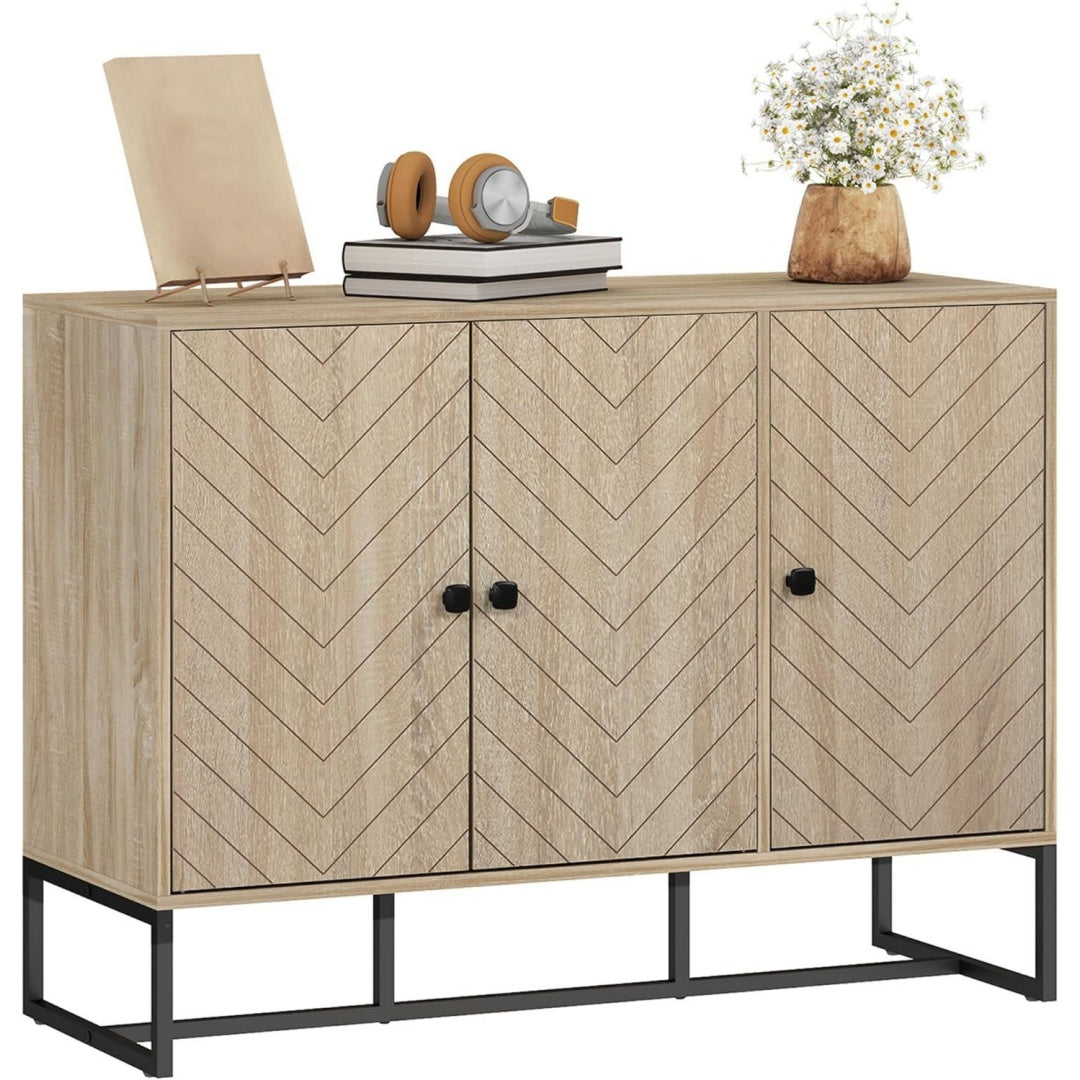 Meuble de salon marron bois ingenierie 108 cm, rangement style contemporain