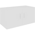 etagere en bois gris clair 2 portes miroir
