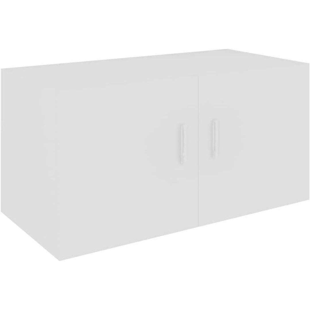 etagere en bois gris clair 2 portes miroir