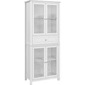 Vitrine gris clair en MDF et verre robuste