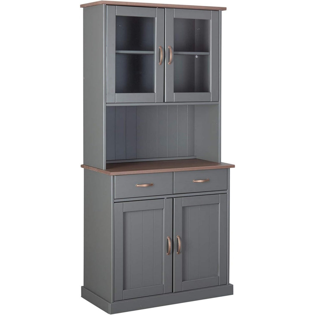 Allure Leger, bahut gris fonce en bois 2 tiroirs