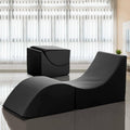 Joli fauteuil relax en tissu et cuir