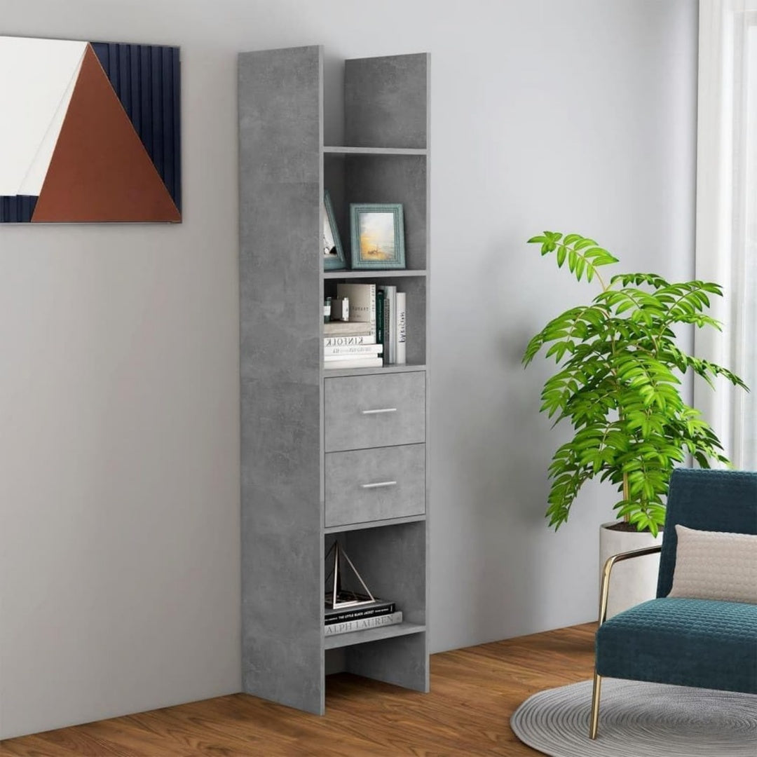 Bibliotheque gris - grand espace de rangement 40 x 35 x 180 cm