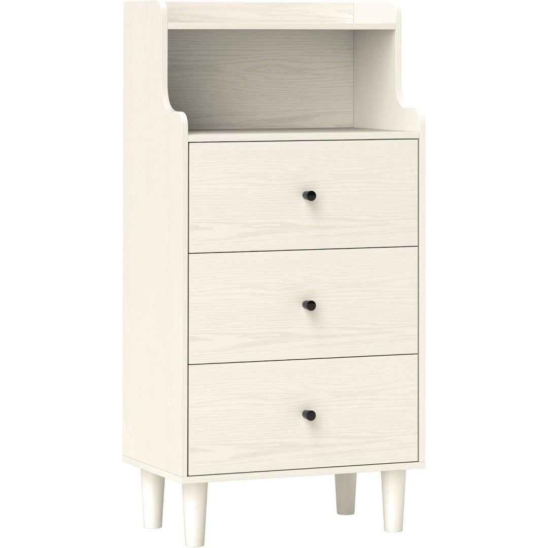 Armoire de rangement gris clair bien pensee 3 tiroirs